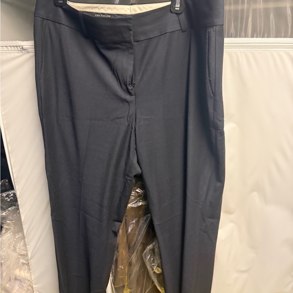 LOFT Charcoal Wide Leg Trousers